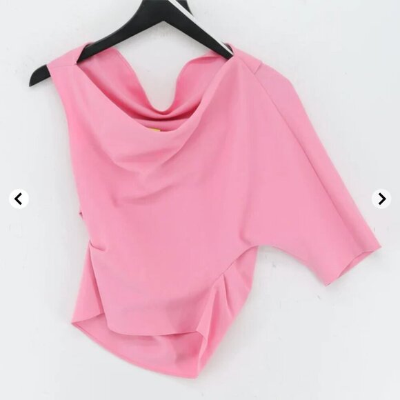 ZARA Soft Pink Asymmetrical Top Size MEDIUM NEW WITH TAG! - Picture 2 of 6